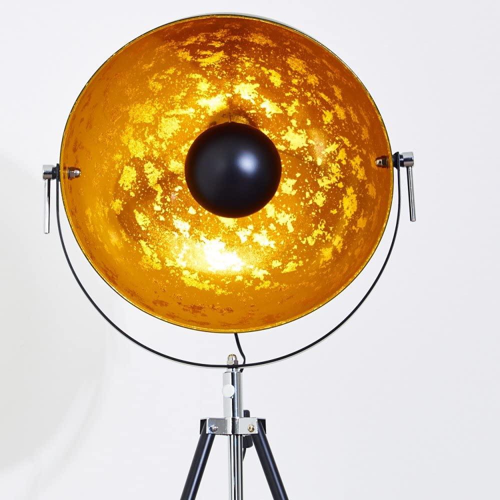 Moon XXL Industrial Cinema Floor Lamp Wood Untreated Steel E27