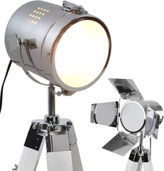 Retro Industrial Cinema Floor Lamp White Base E27 Adjustable