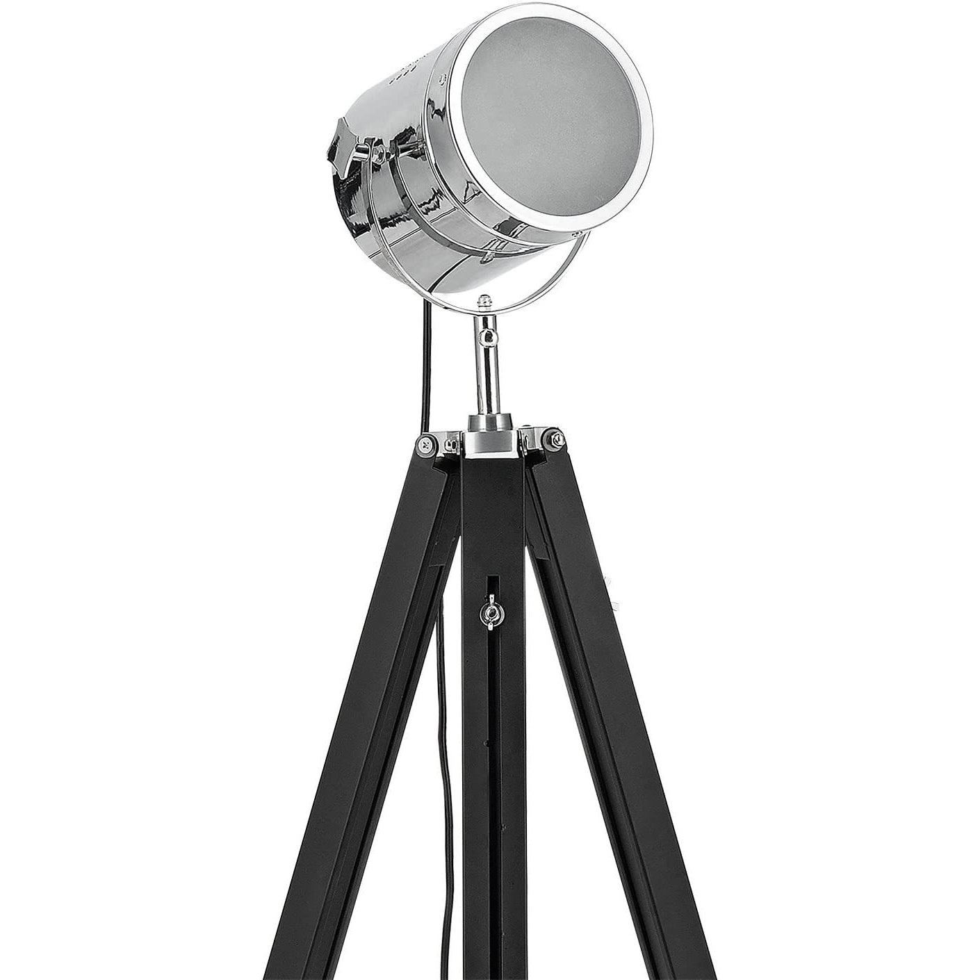 Industrial Cinema Floor Lamp Black Chrome Steel E27