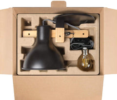 Industrial Adjustable Wooden Desk Lamp Solid Wood Iron Articulated Arms E27