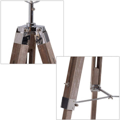 Retro Industrial Cinema Floor Lamp Wood Steel E27