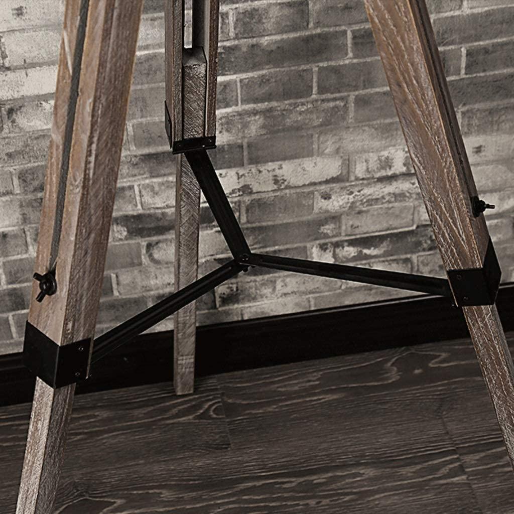 Industrial Cinema Barrel Floor Lamp Wood Metal Shade E27