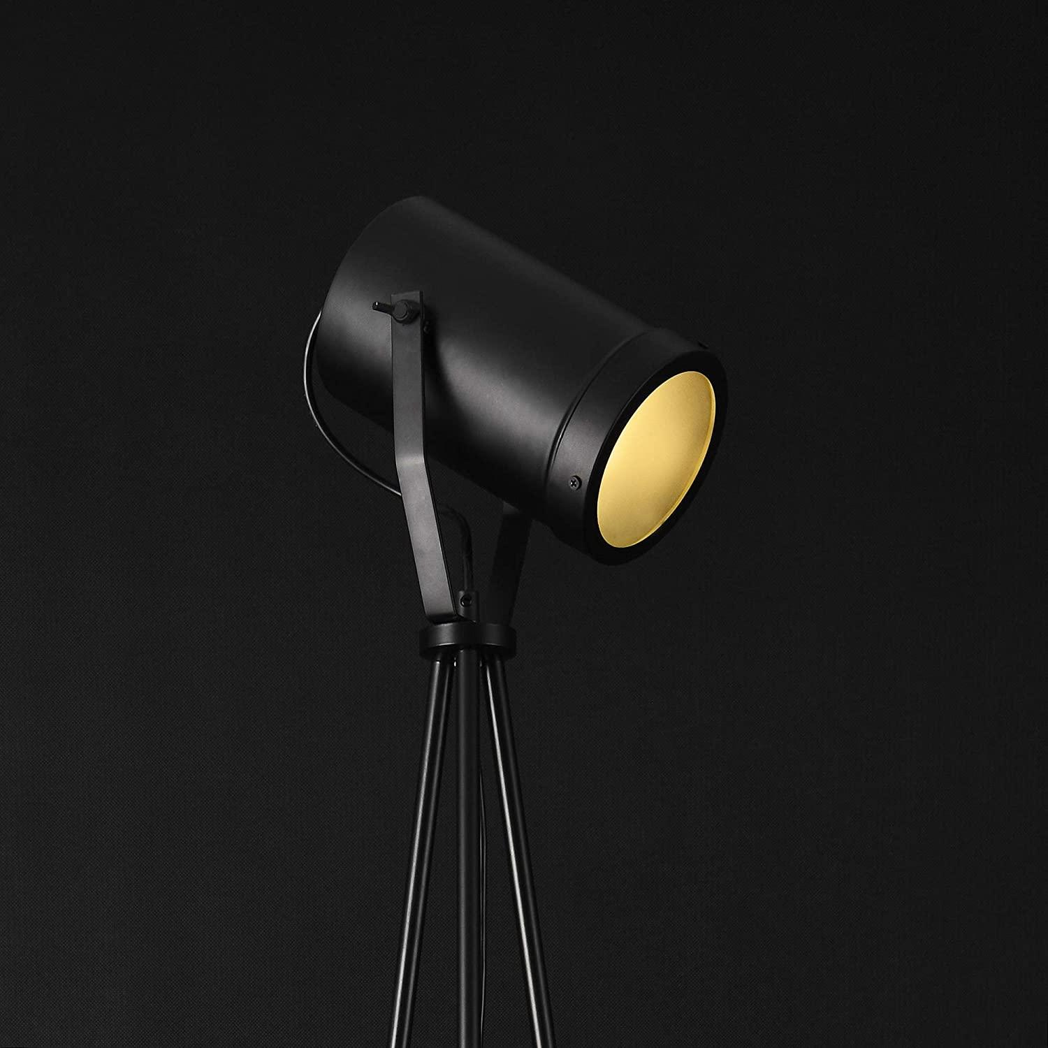 Minimalist Industrial Cinema Floor Lamp Wood Steel E27 150cm