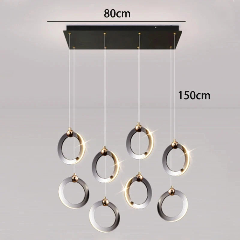 Multi-Head Linear Pendant Light LED Dimmable 5 to 12 Heads