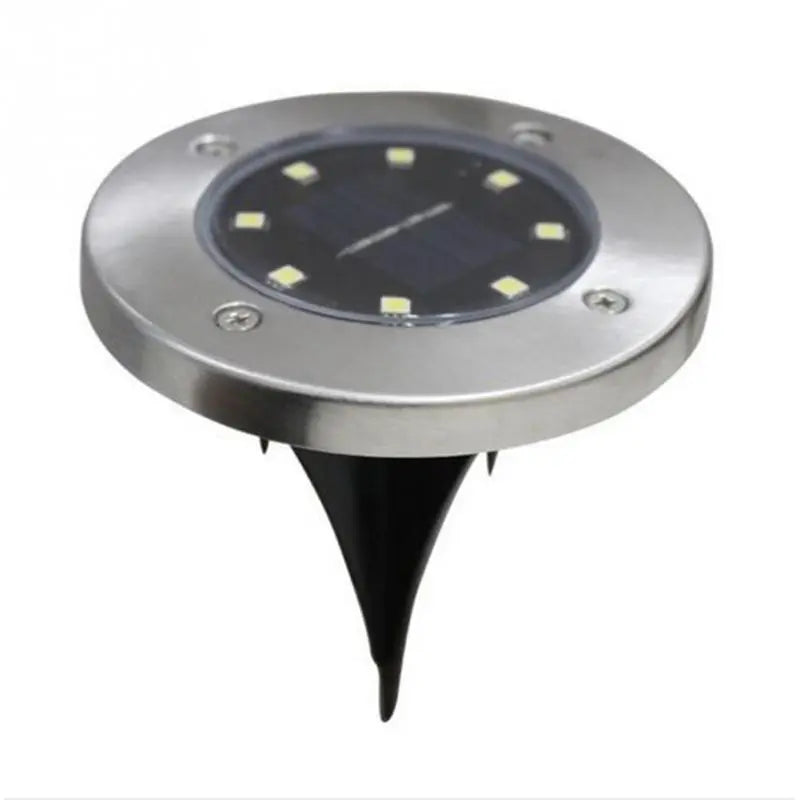 Solar LED Garden Ground Lamp Stainless Steel ABS 8 LED