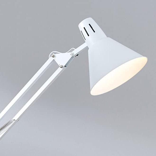 Pixar Industrial Cinema Floor Lamp White Wood Untreated Metal E27 180cm