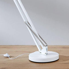 Pixar Industrial Cinema Floor Lamp White Wood Untreated Metal E27 180cm
