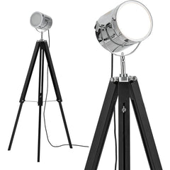 Industrial Cinema Floor Lamp Black Chrome Steel E27