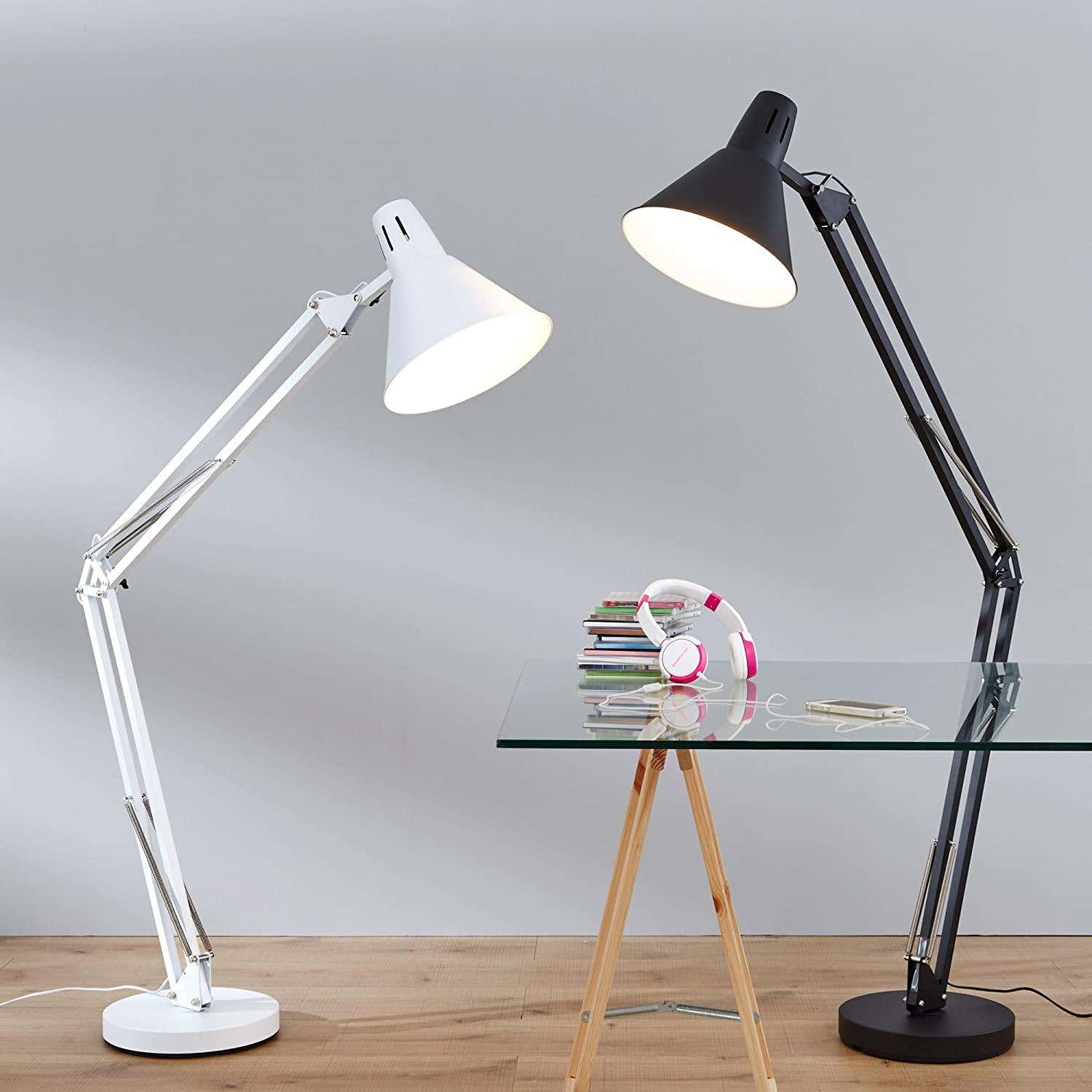 Pixar Industrial Cinema Floor Lamp Wood Unfinished Steel E27 180cm