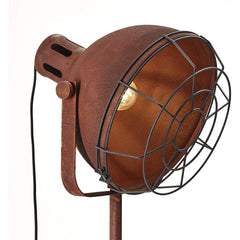 Industrial Cinema Floor Lamp Rust Effect Wood Steel E27