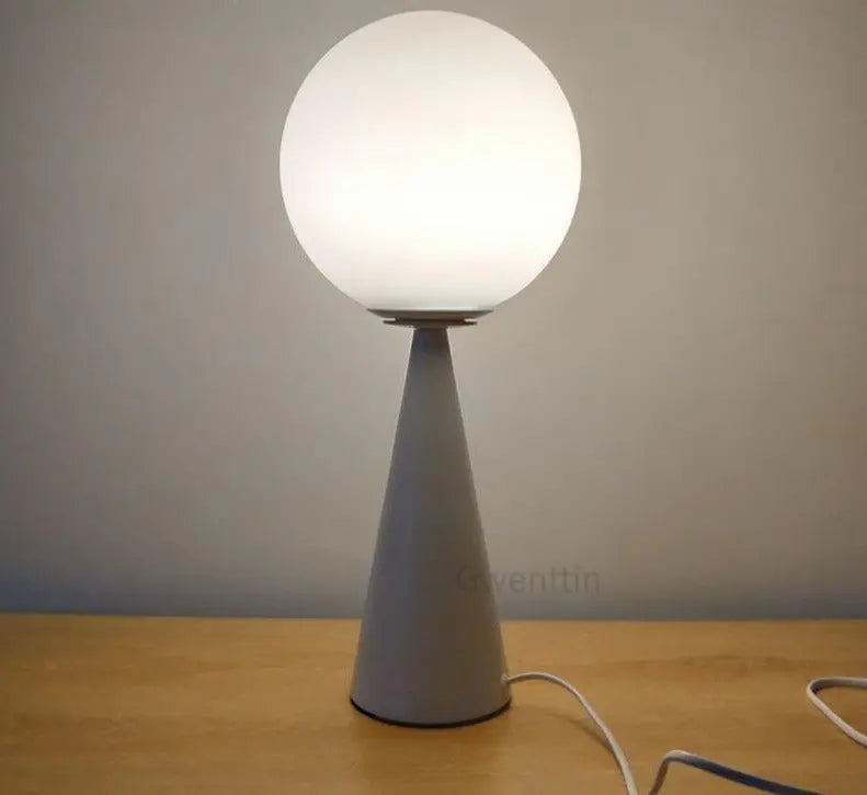 Kegel Table Lamp Metal & Glass E27 — Gold Base / White