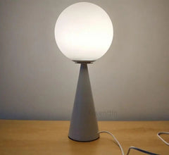 Kegel Table Lamp Metal & Glass E27 — Gold Base / White