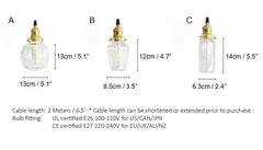 Brass & Textured Glass Pendant Light