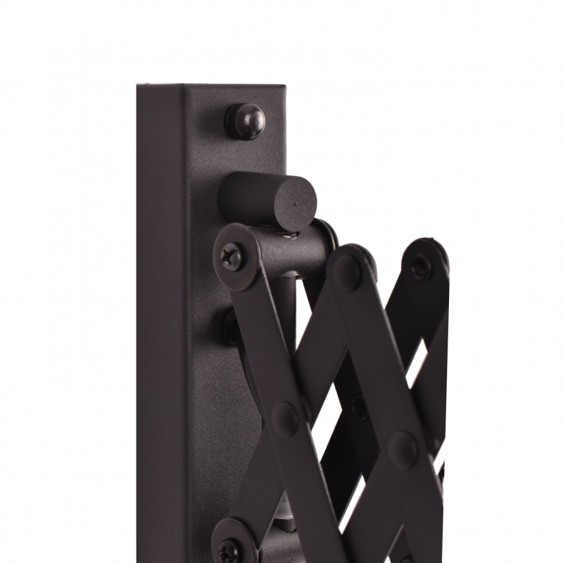 Industrial Accordion Wall Light Aluminium Matt Black E27 360° Shade