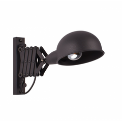 Industrial Accordion Wall Light Aluminium Matt Black E27 360° Shade