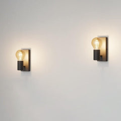 Industrial Wall Light Matt Black Iron E27 350° Spotlight — Set of 2