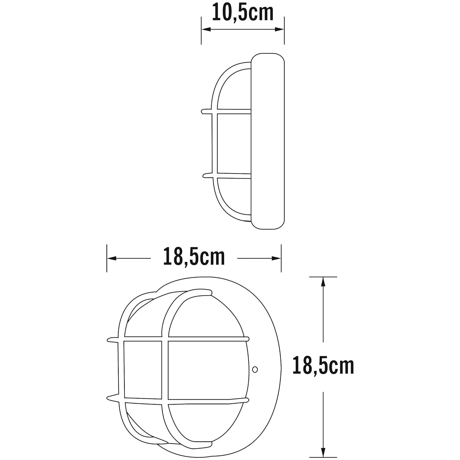 Industrial Porthole Wall Light ABS Striated Glass E27 Max 60W