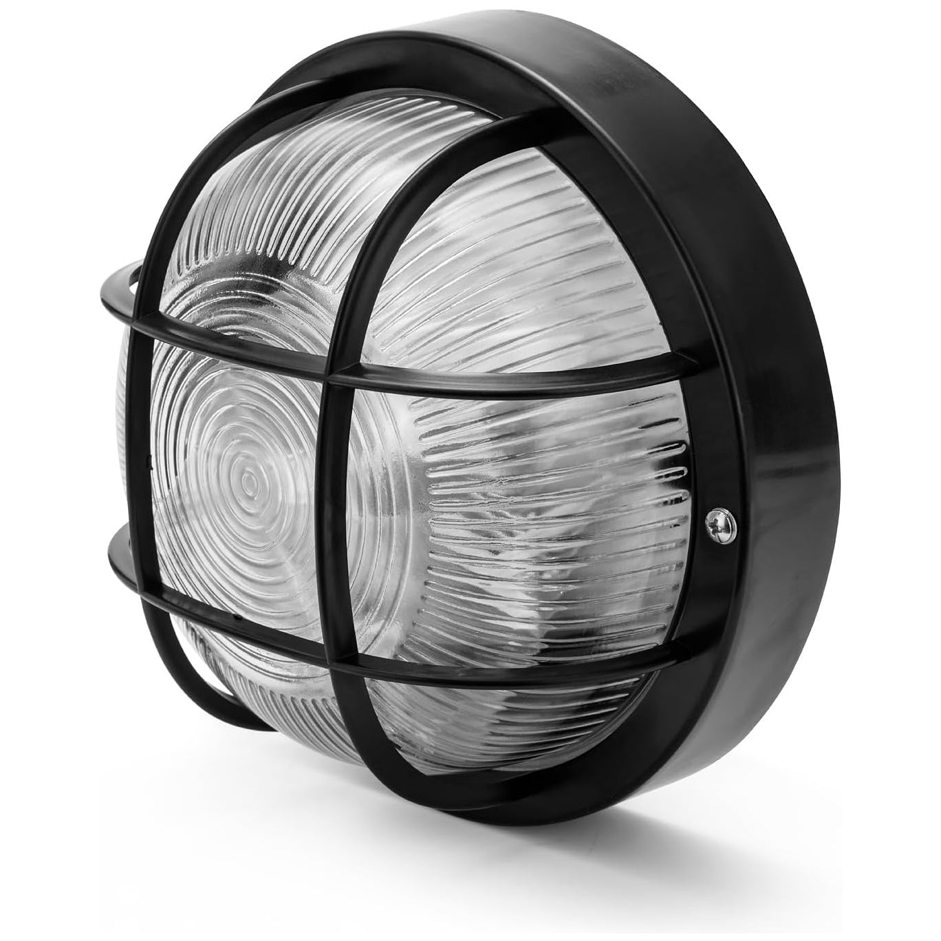 Industrial Porthole Wall Light ABS Striated Glass E27 Max 60W