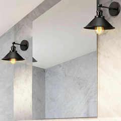 Industrial Chic Wall Light Matt Black E27 Adjustable Shade Max 40W