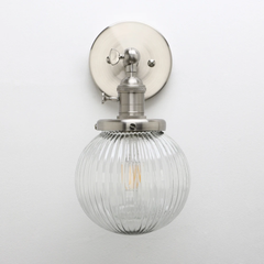 Holophane Wall Light Prismatic Glass E27 Rotary Switch — 4 Finishes