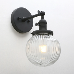 Holophane Wall Light Prismatic Glass E27 Rotary Switch — 4 Finishes