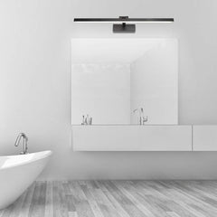 Industrial Bathroom Wall Light LED IP44 180° Matte Black — 60 cm 18W or 80 cm 24W
