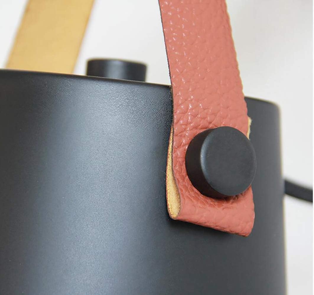 Industrial Loft Wall Light Wood Leather Matte Black E27 Max 40W