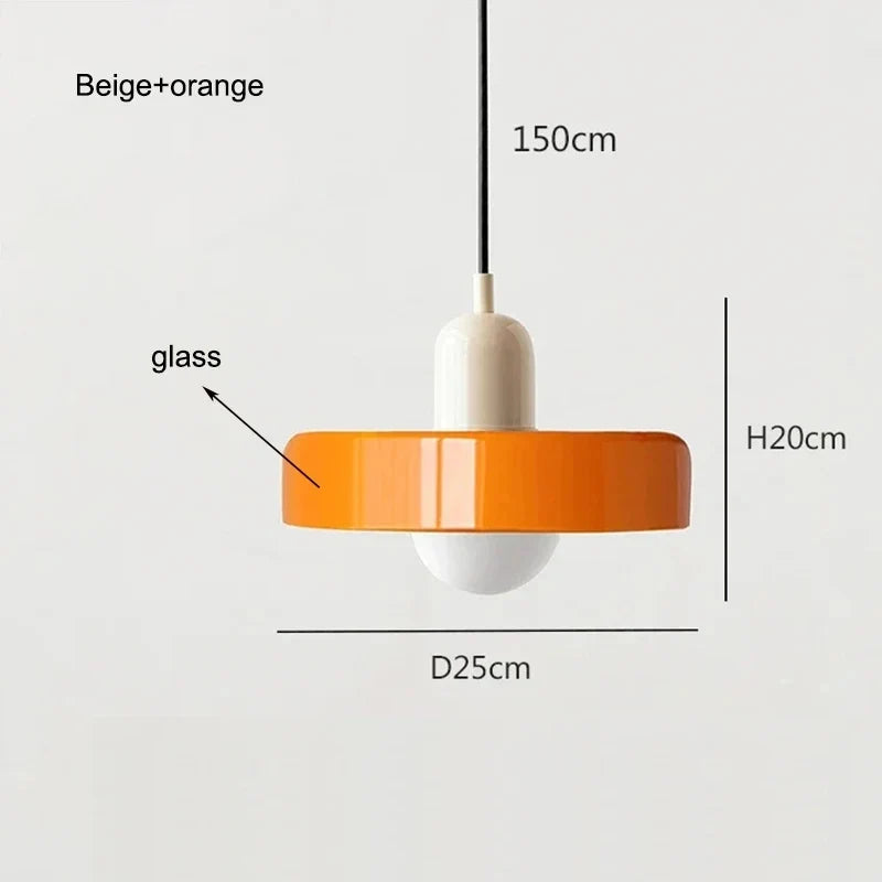 Nordic Retro Blown Glass Pendant Light E27 — 15 Colours