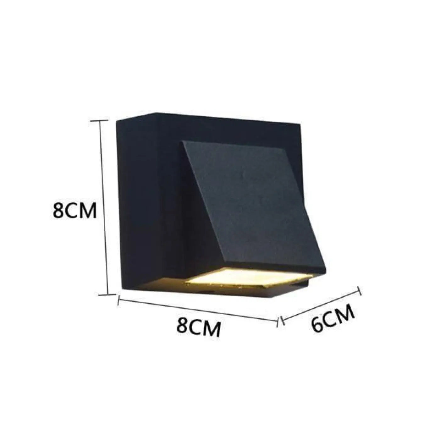 Outdoor Wall Light Aluminium Black IP65 Motion Sensor 3W 3000K