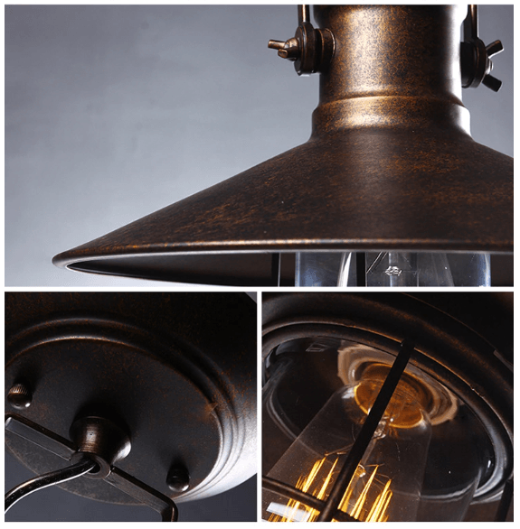 Industrial Vintage Ceiling Light Black Patinated Metal E27