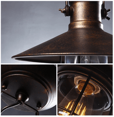 Industrial Vintage Ceiling Light Black Patinated Metal E27