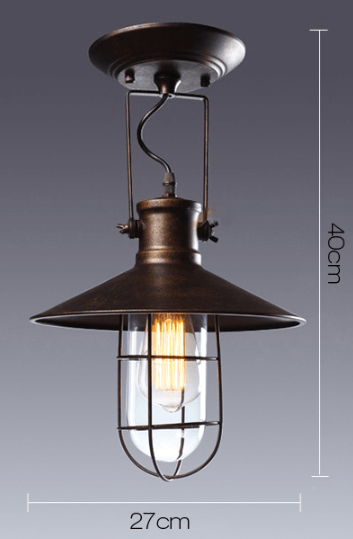 Industrial Vintage Ceiling Light Black Patinated Metal E27