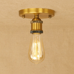 Small Industrial Gold Ceiling Light E27 Hand-Assembled Compact