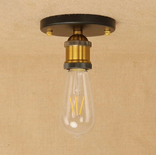 Small Vintage Industrial Ceiling Light E27 Antique Metal Compact