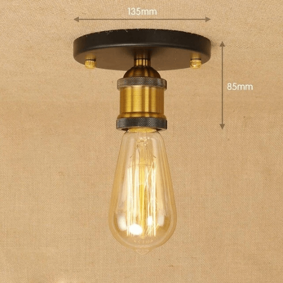 Small Vintage Industrial Ceiling Light E27 Antique Metal Compact