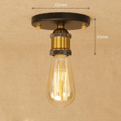 Small Vintage Industrial Ceiling Light E27 Antique Metal Compact