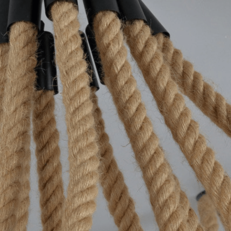Rope Spider Chandelier Hemp Braided Iron E27 3 6 10 Heads
