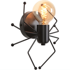 Spider Wall Light Industrial Plumbing Pipe Black Powder-Coated 2-Light Handmade
