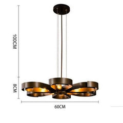 Industrial Flower Pendant Light Metal E14 Copper Black Ø60cm
