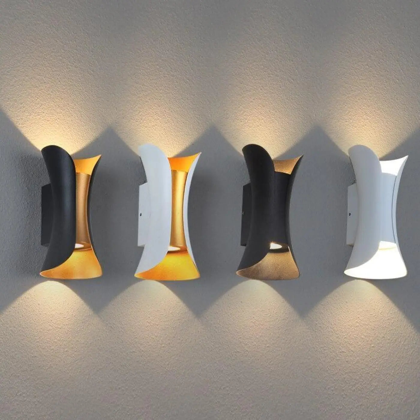 Outdoor Wall Light Acrylic Aluminium 10W Integrated LED Motion Sensor IP65 — Double Head