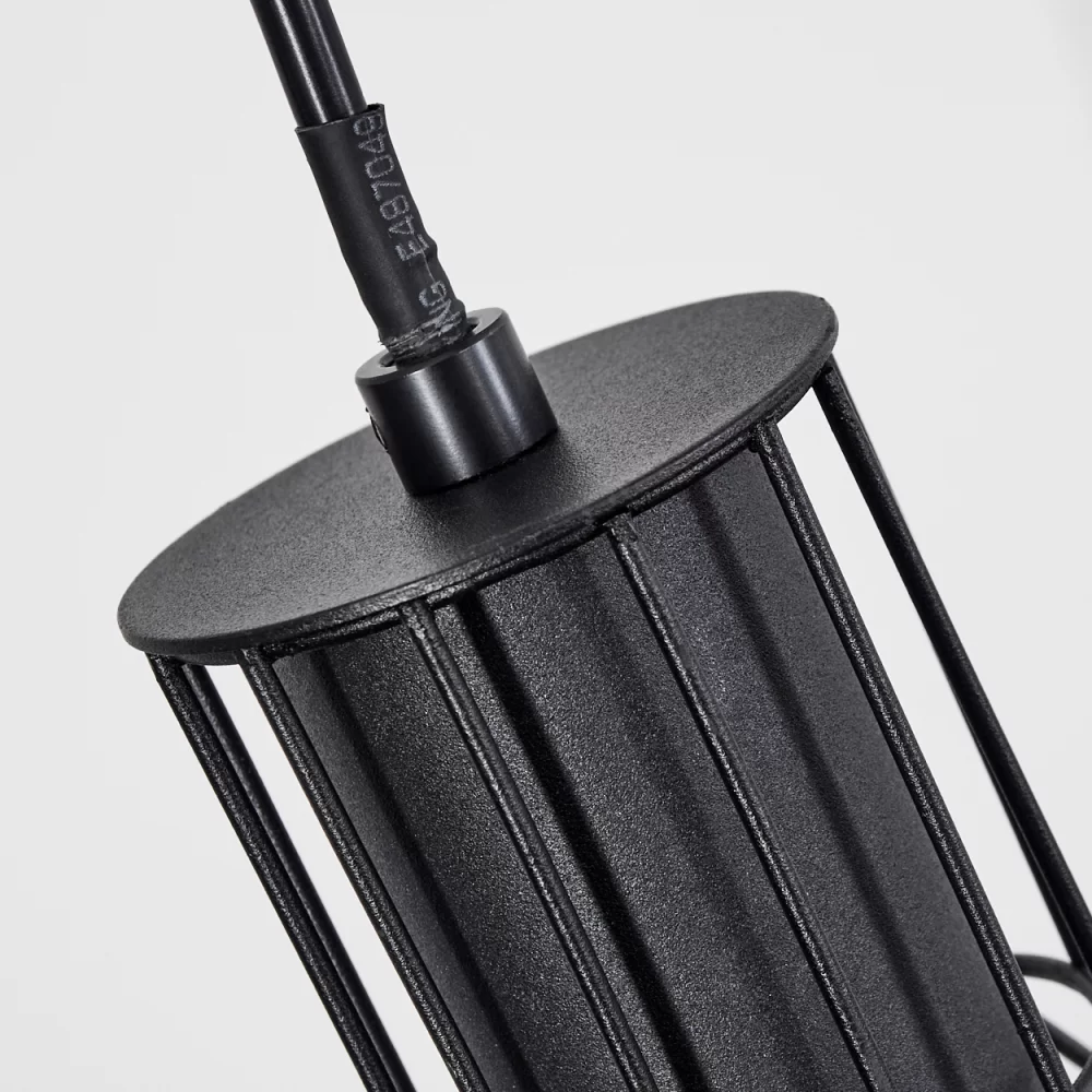 Large Industrial Chandelier Solid Wood Black Metal 8×E27 140cm