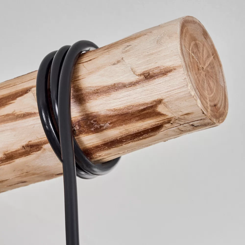 Large Wooden Ceiling Light Industrial Solid Wood Metal 5×E27 100cm