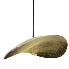 Large Brass Pendant Light Handmade Metal 80cm Shade E27 Adjustable Cable