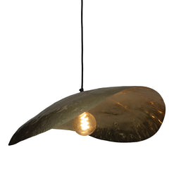 Large Brass Pendant Light Handmade Metal 80cm Shade E27 Adjustable Cable