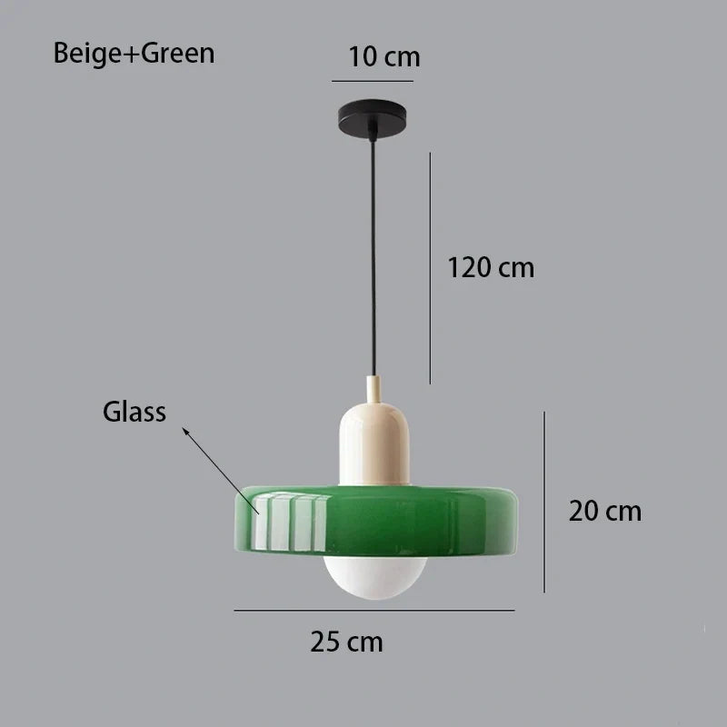 Nordic Retro Blown Glass Pendant Light E27 — 15 Colours
