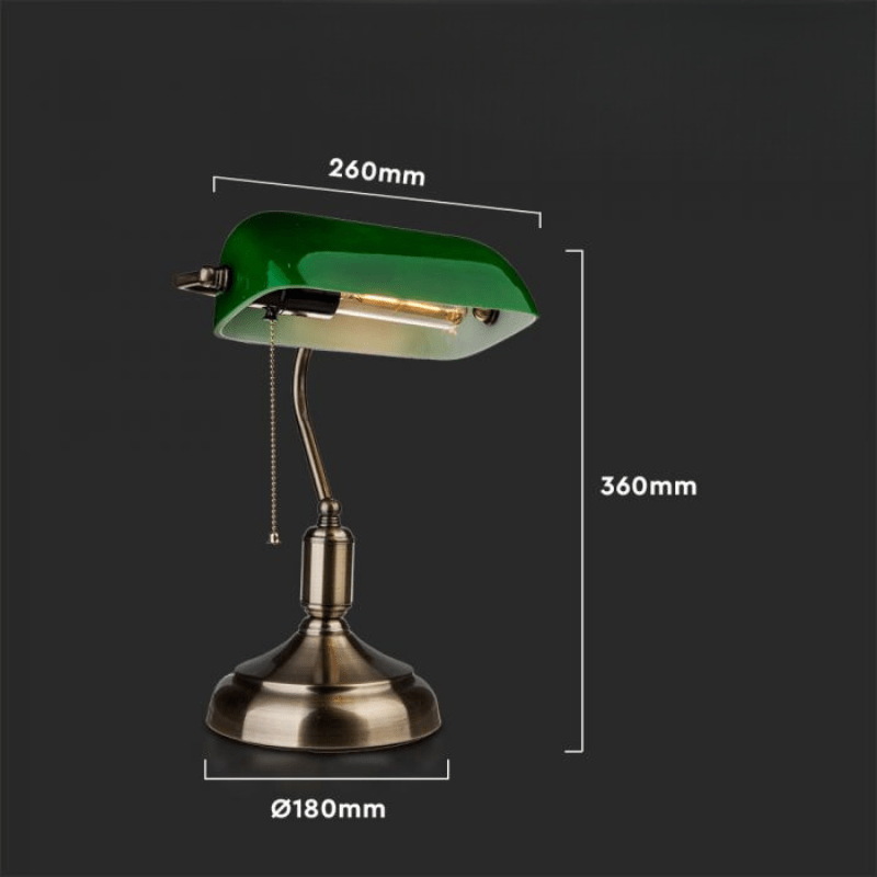 Green Vintage Table Lamp E27 60W Metal Base Indoor