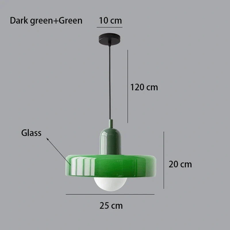 Nordic Retro Blown Glass Pendant Light E27 — 15 Colours