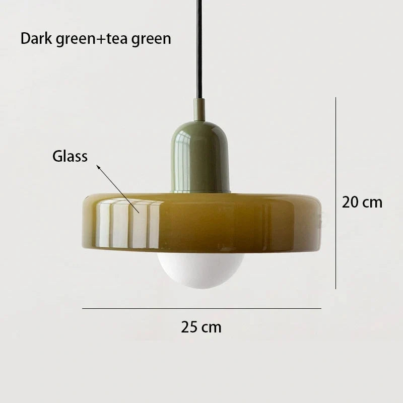Nordic Retro Blown Glass Pendant Light E27 — 15 Colours