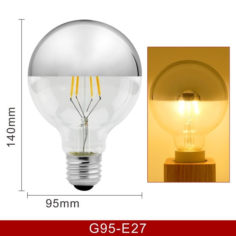 E27 G95 Globe LED Bulb 4W Warm White — White Glass, 50,000h
