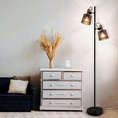 Retro Industrial Floor Lamp — Two Rotating Shades, Metal, 161 cm